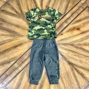 EUC Champion Toddler Boys’ Camouflage T-Shirt/Sweatpants Matching Set—Size 2T